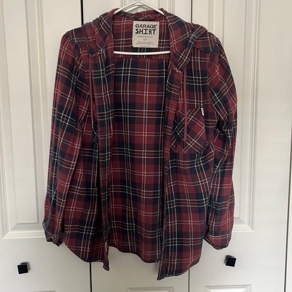 Garage Tops - Garage Plaid shirt with Hoodie